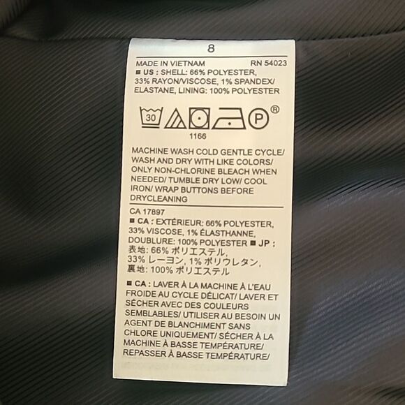 Banana Republic Navy & White Vertical Striped Blazer Two Button Pockets Size 8 - Picture 10 of 10